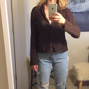 J. Jill button up Brown Sweater XS Petite